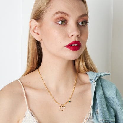 İnce Kalpli Kolye - 925 GÜMÜŞ