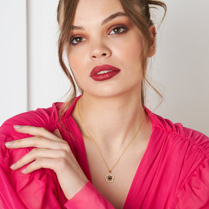 Çiçek Görünümlü Kolye - 925 GÜMÜŞ