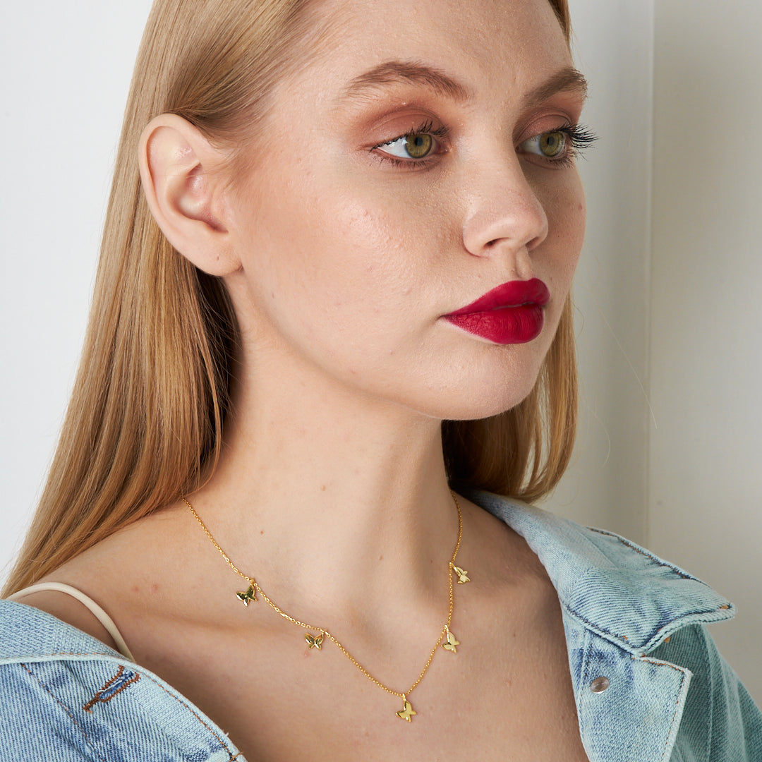 Kelebek Plaka Kolye - 925 GÜMÜŞ