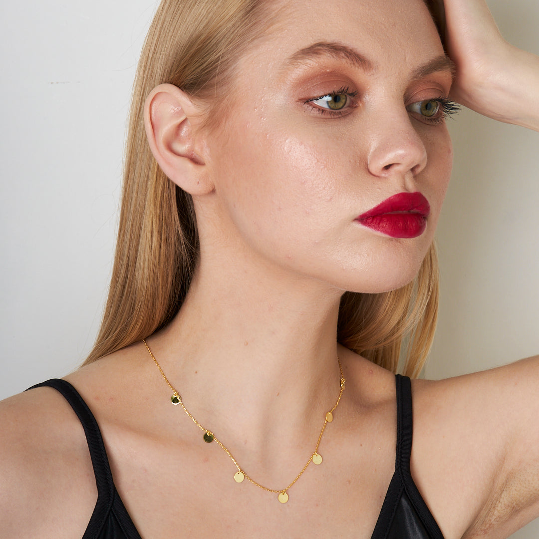 Yuvarlak Pullu Kolye - 925 GÜMÜŞ