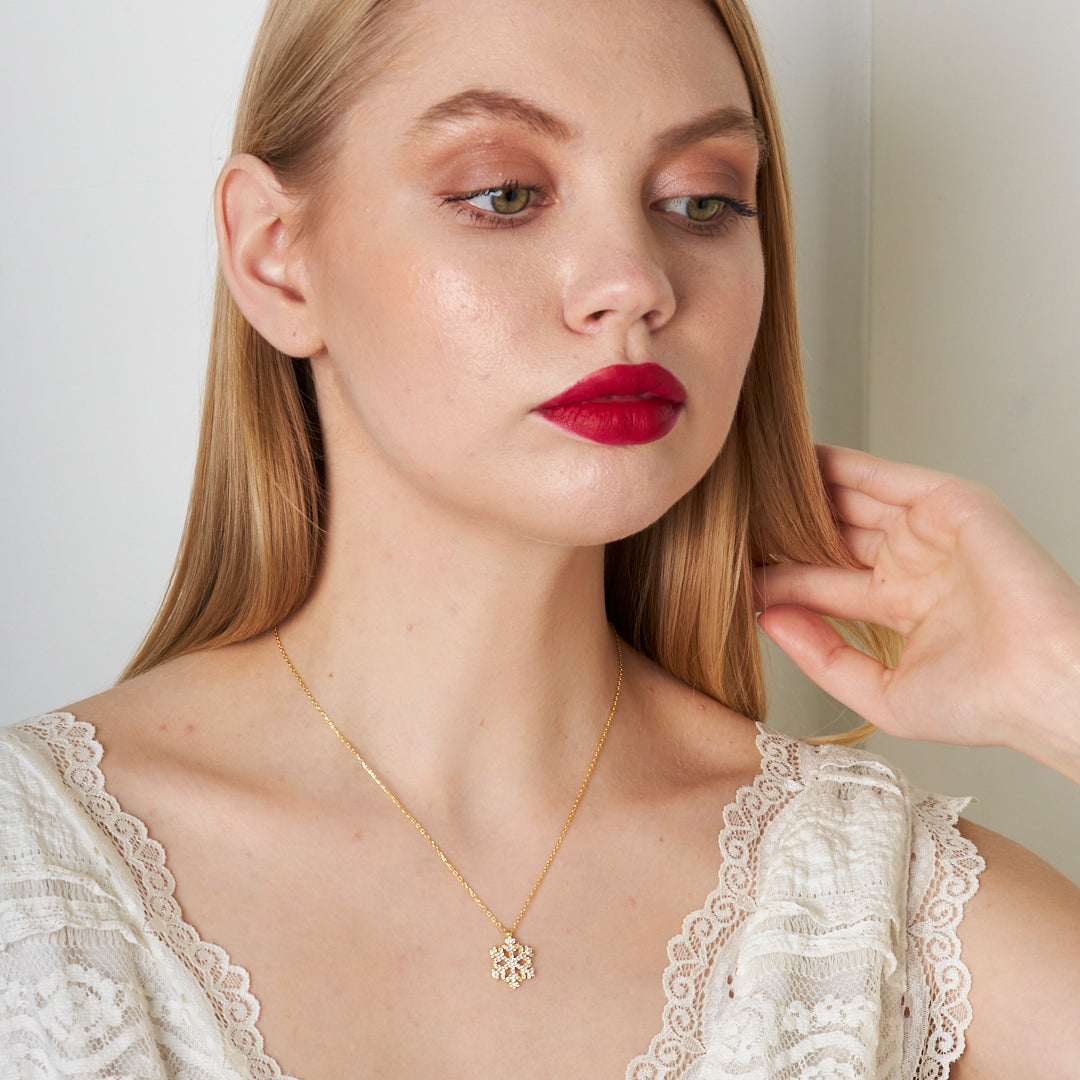 Klasik Kar Tanesi Kolye - 925 GÜMÜŞ