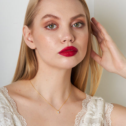 Tek Taş Modern Kolye - 925 GÜMÜŞ