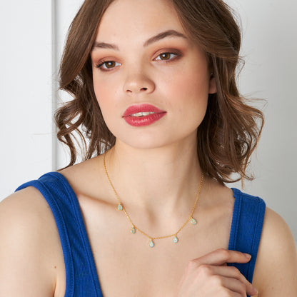 Beş Katlı Su Damlası Kolye - 925 GÜMÜŞ