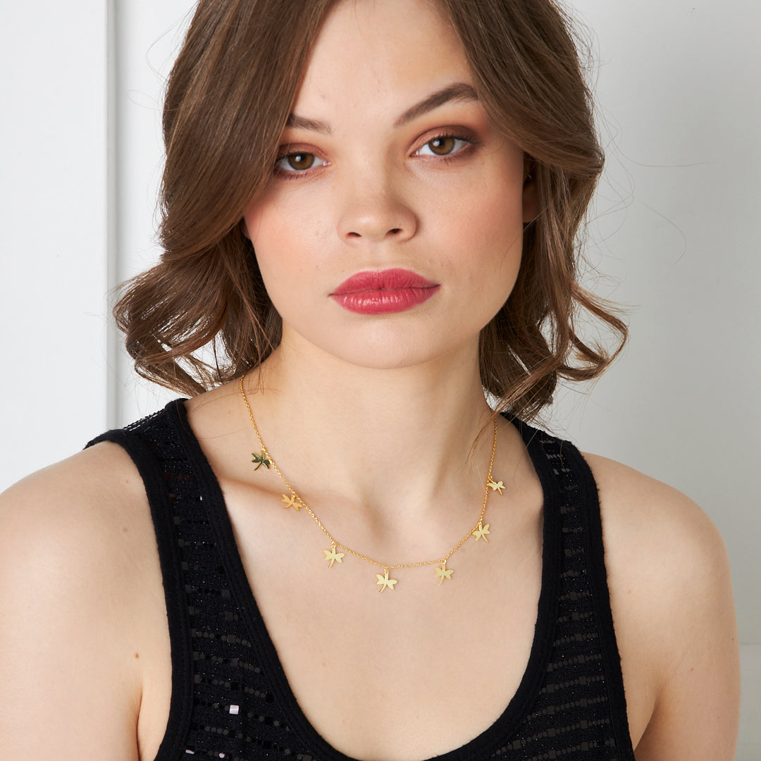 Sıralı Yusufçuk Kolye - 925 GÜMÜŞ