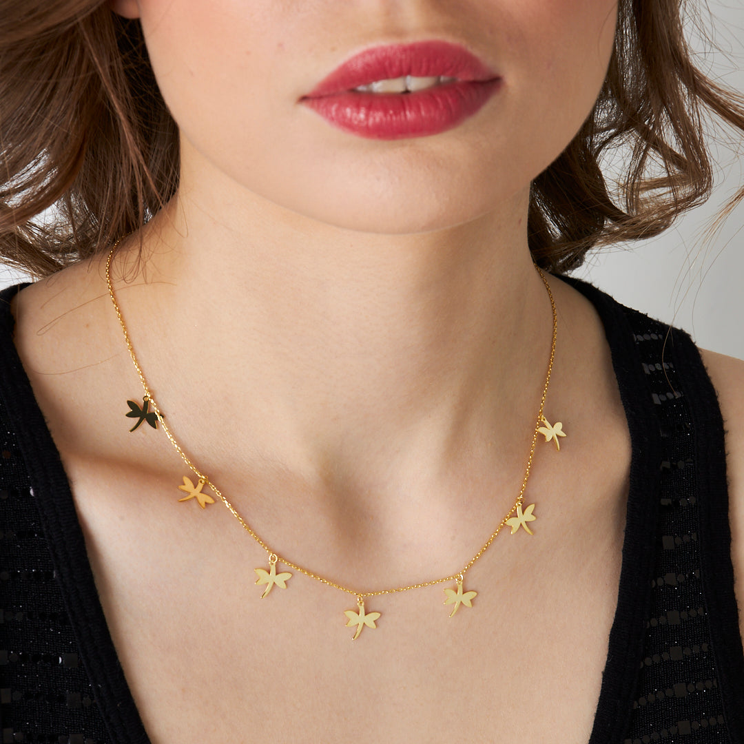 Sıralı Yusufçuk Kolye - 925 GÜMÜŞ