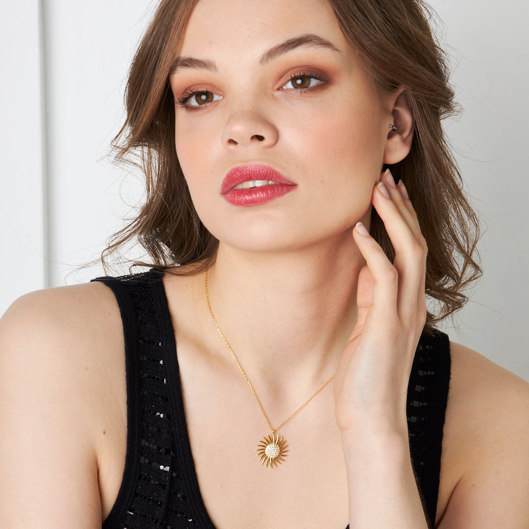 Güneş Kolye - 925 GÜMÜŞ