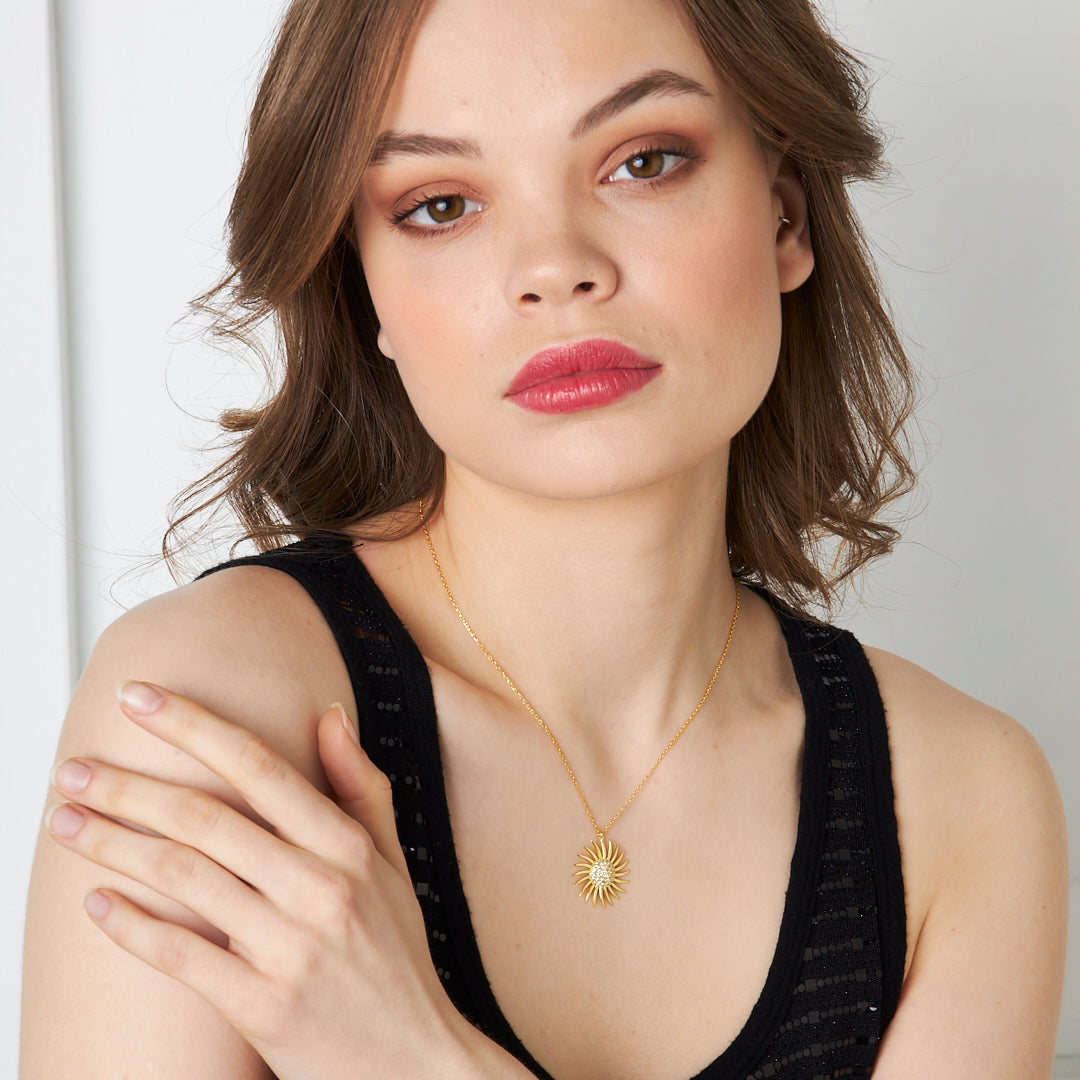 Güneş Kolye - 925 GÜMÜŞ