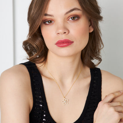 Manolya Çiçeği Kolye - 925 GÜMÜŞ