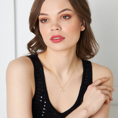 Zirkon Taşlı Yıldız Kolye - 925 GÜMÜŞ