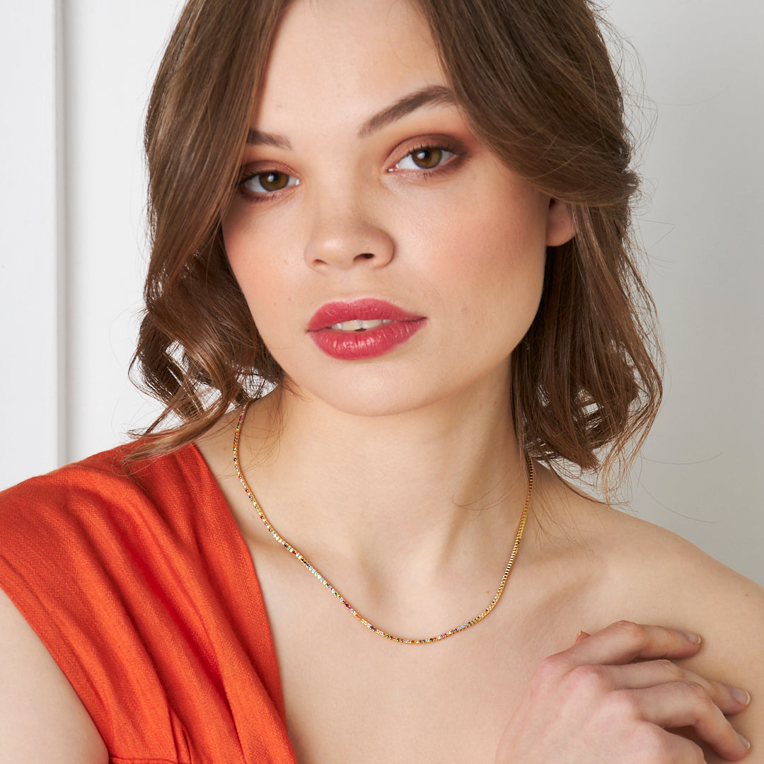 Renkli Su Yolu Zincir - 925 GÜMÜŞ