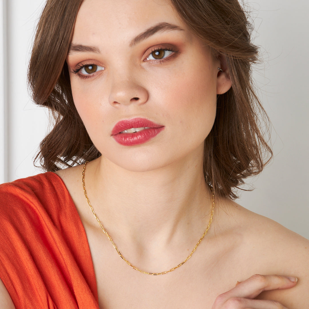 Basit Ataç Zincir Kolye - 925 GÜMÜŞ