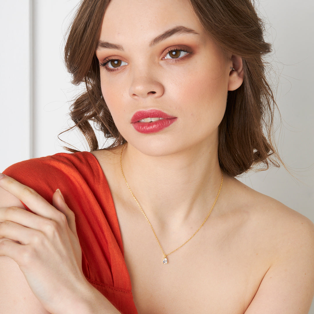 Oval Gözyaşı Kolye - 925 GÜMÜŞ