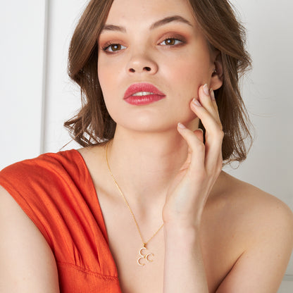 Sıralı Ay Kolye - 925 GÜMÜŞ