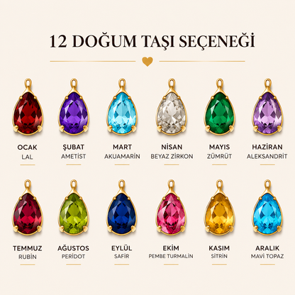 ✨ Kişiye Özel İsim &amp; Doğum Taşı Kolye | 925 Ayar Gümüş ✨