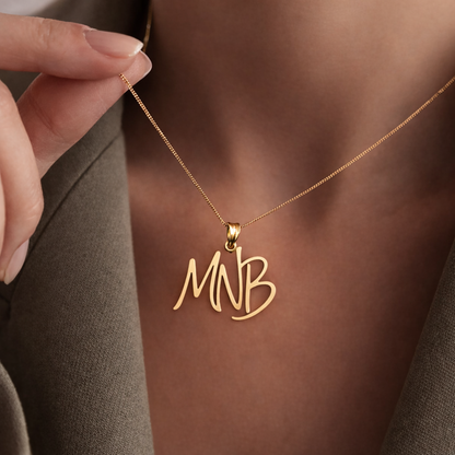 3 Harf Gurmet Kolye - 925 GÜMÜŞ