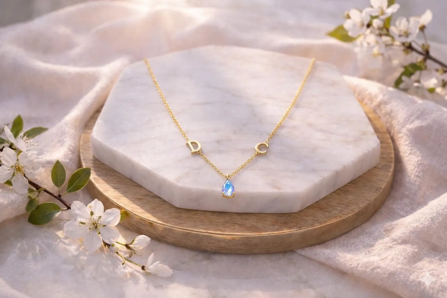 Kişiye Özel Doğum Taşlı Harf Charm Kolye – 925 Ayar Gümüş ⭐