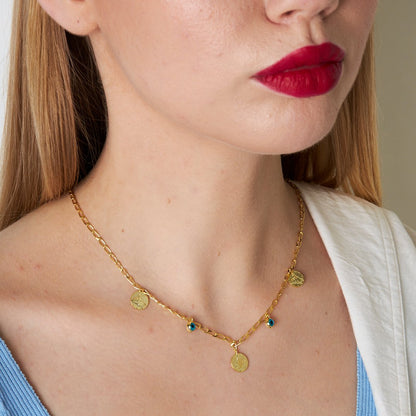 14K ALTIN üçlü monogram kolye