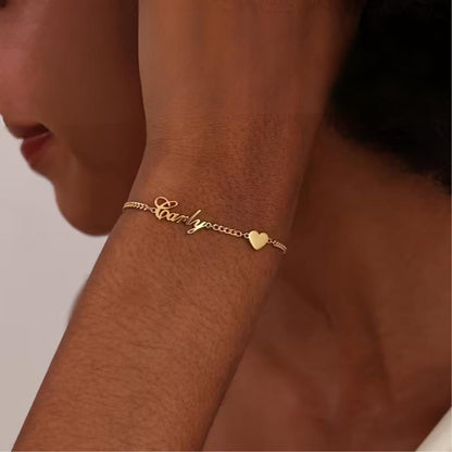 Kişiselleştirilmiş Özel İsim Kalpli Bileklik