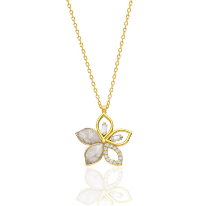 Lotus Çiçeği Kolye - 925 GÜMÜŞ