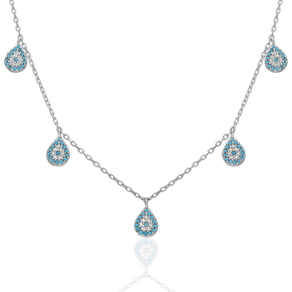 Beş Katlı Su Damlası Kolye - 925 GÜMÜŞ