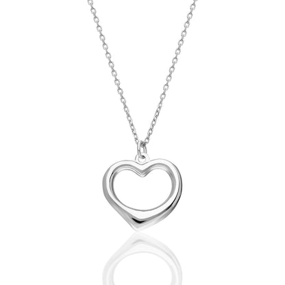 İçi Boş Kalp Kolye - 925 GÜMÜŞ