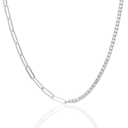 Su Yolu Dikdörtgen Zincir Kolye - 925 GÜMÜŞ