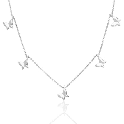 Kelebek Plaka Kolye - 925 GÜMÜŞ