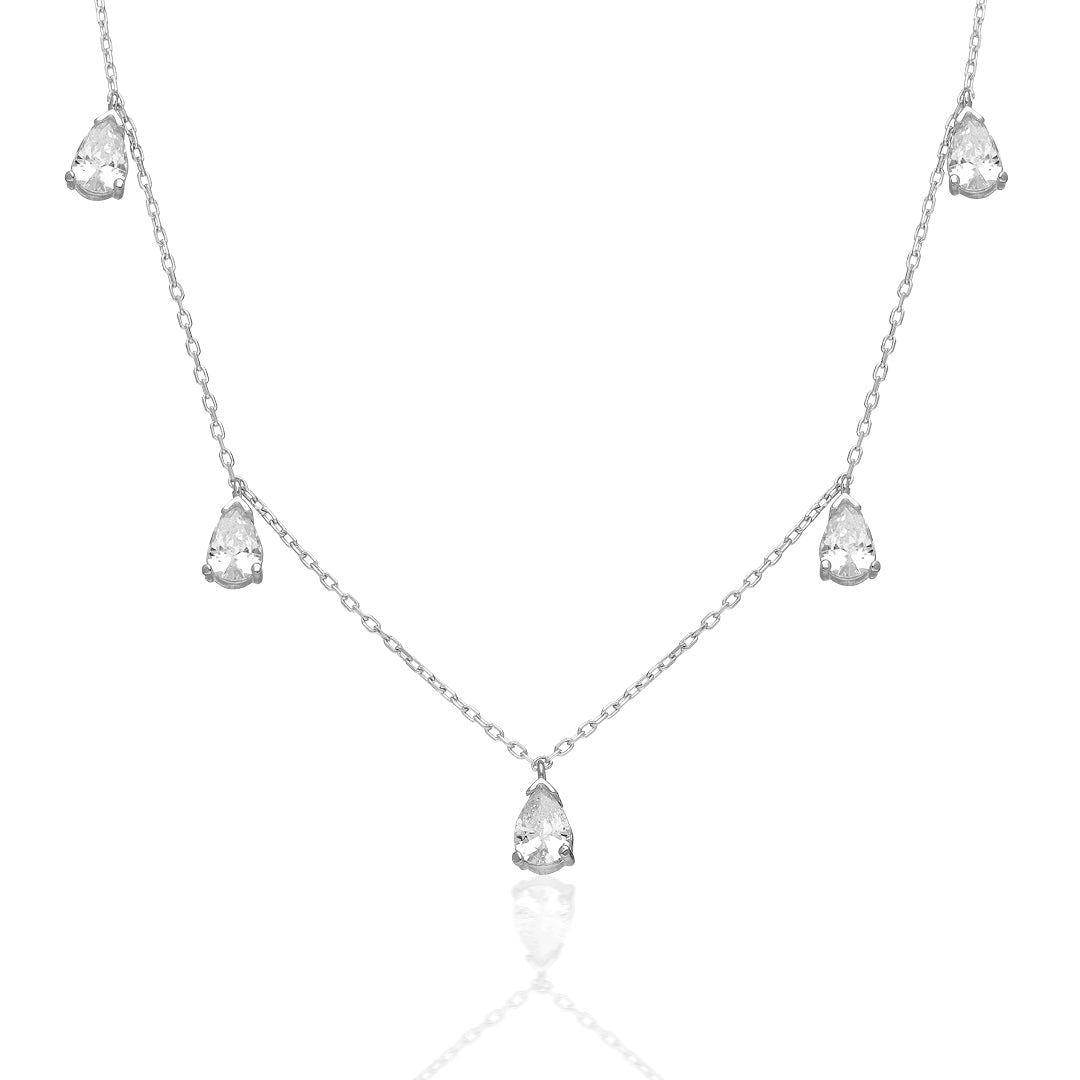 Sıralı Su Damlası Kolye - 925 GÜMÜŞ