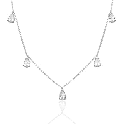 Sıralı Su Damlası Kolye - 925 GÜMÜŞ