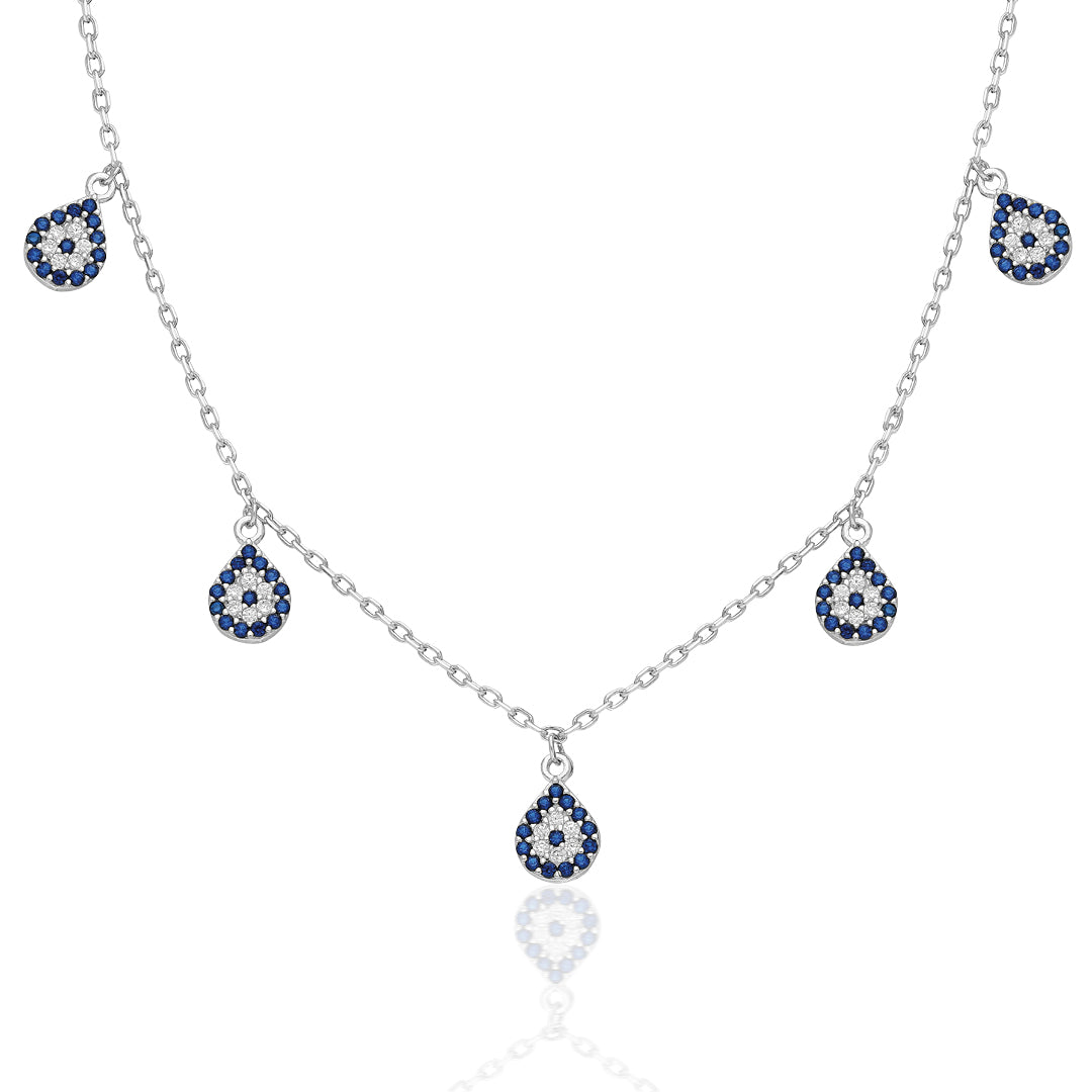 Beşli Nazar Kolyesi - 925 GÜMÜŞ