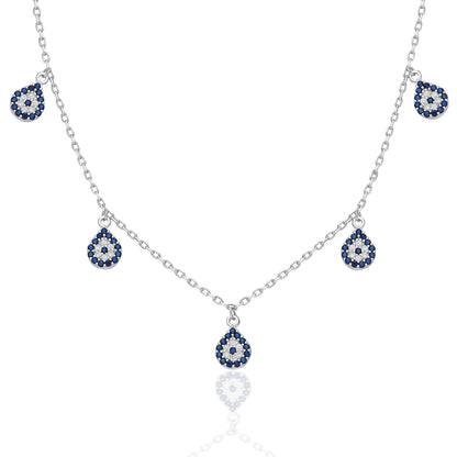 Beşli Nazar Kolyesi - 925 GÜMÜŞ