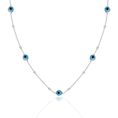 Çoklu Nazar Kolyesi - 925 GÜMÜŞ