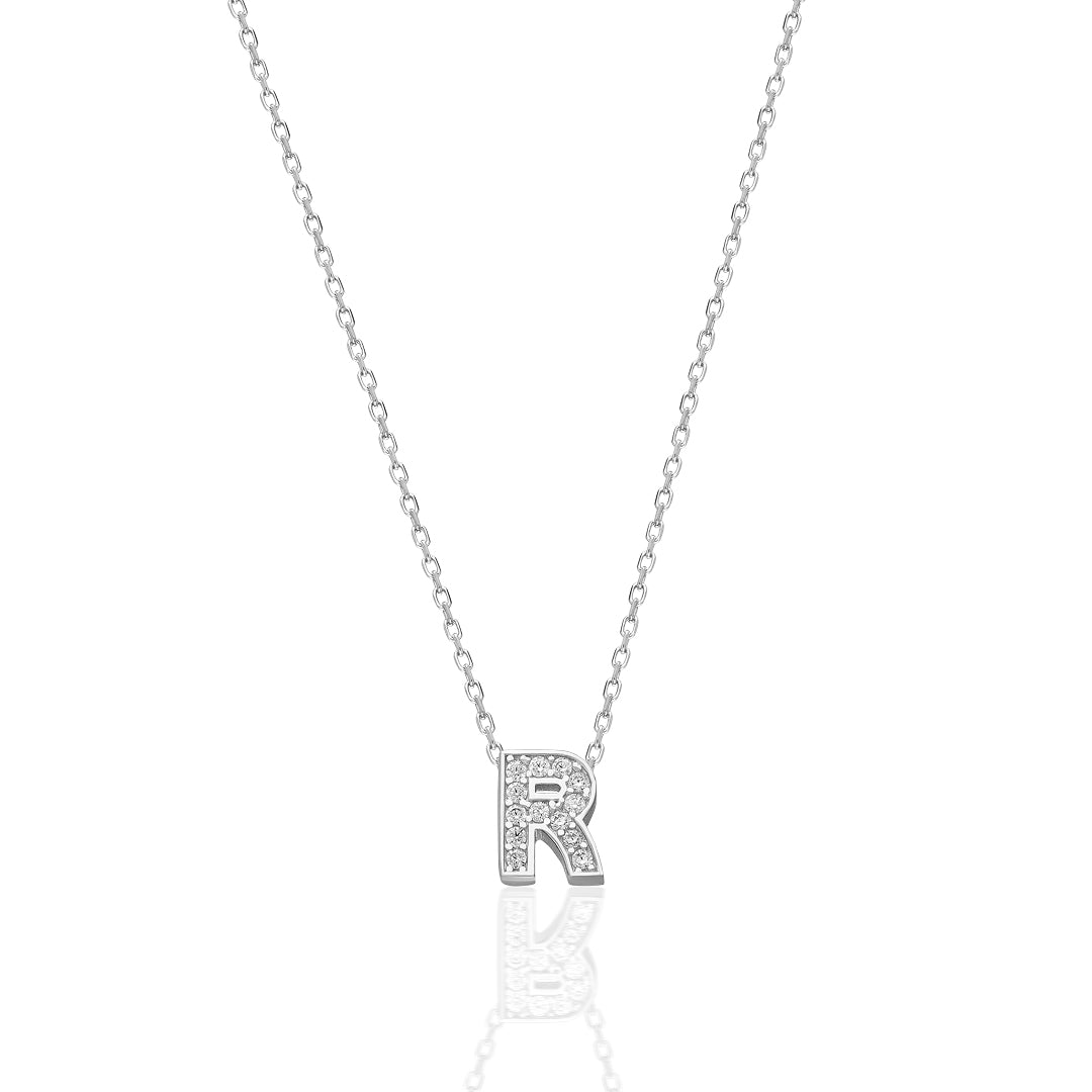 Harfli Minimal Harfli Taşlı Kolye - 925 GÜMÜŞ