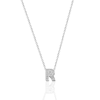 Harfli Minimal Harfli Taşlı Kolye - 925 GÜMÜŞ
