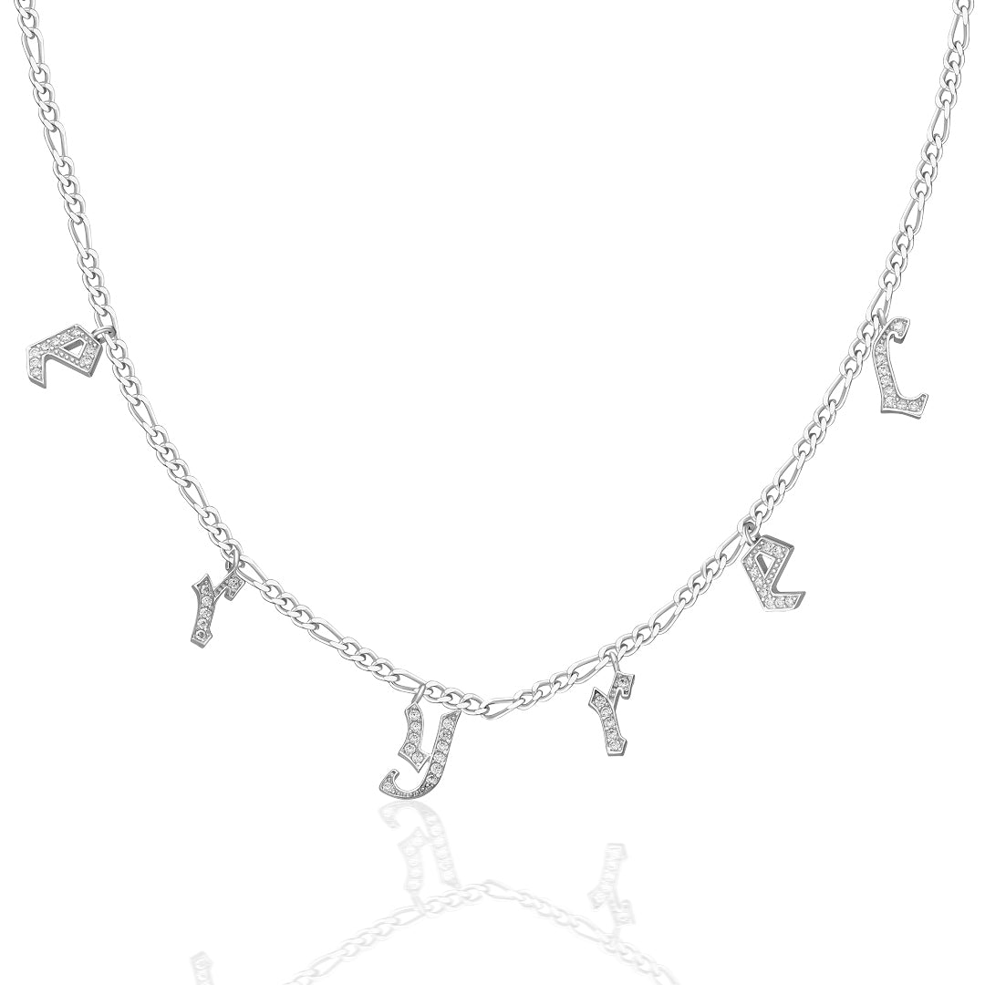 Chocker Zirkon Taşlı İsim Kolye - 925 GÜMÜŞ