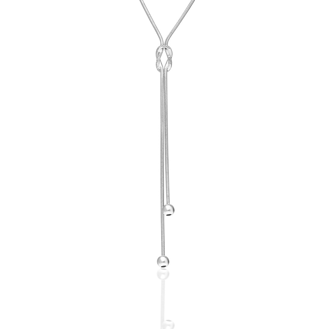 Düğümlü Tondo Zincir Kolye - 925 GÜMÜŞ