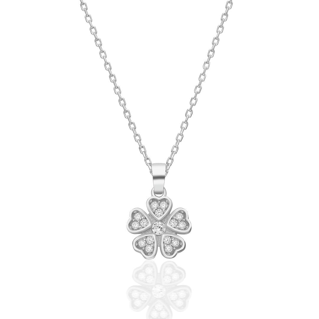 Beş Yapraklı Yonca Kolye - 925 GÜMÜŞ