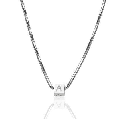 Küp Harfli Zincir Kolye - 925 GÜMÜŞ