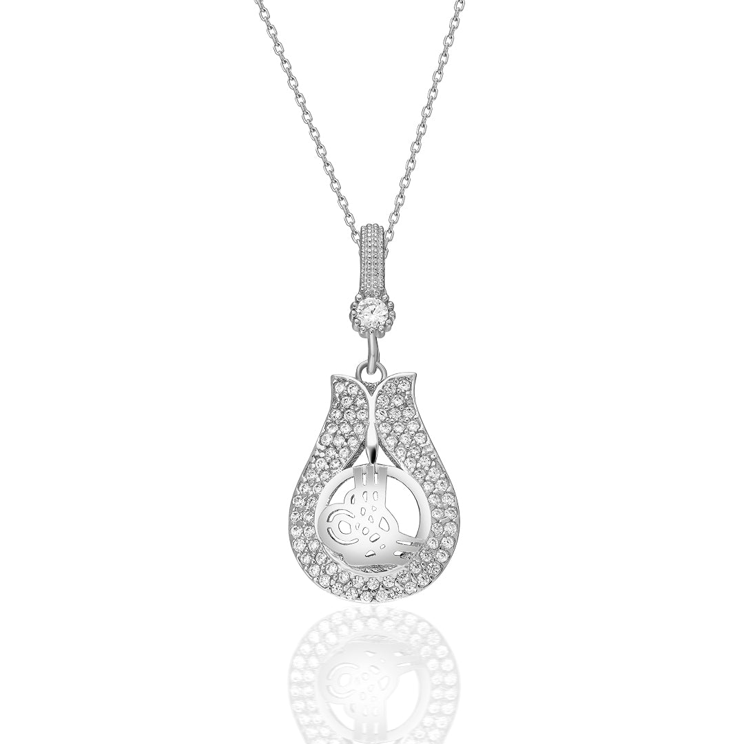 Lale Osmanlı Monogram Kolye - 925 GÜMÜŞ