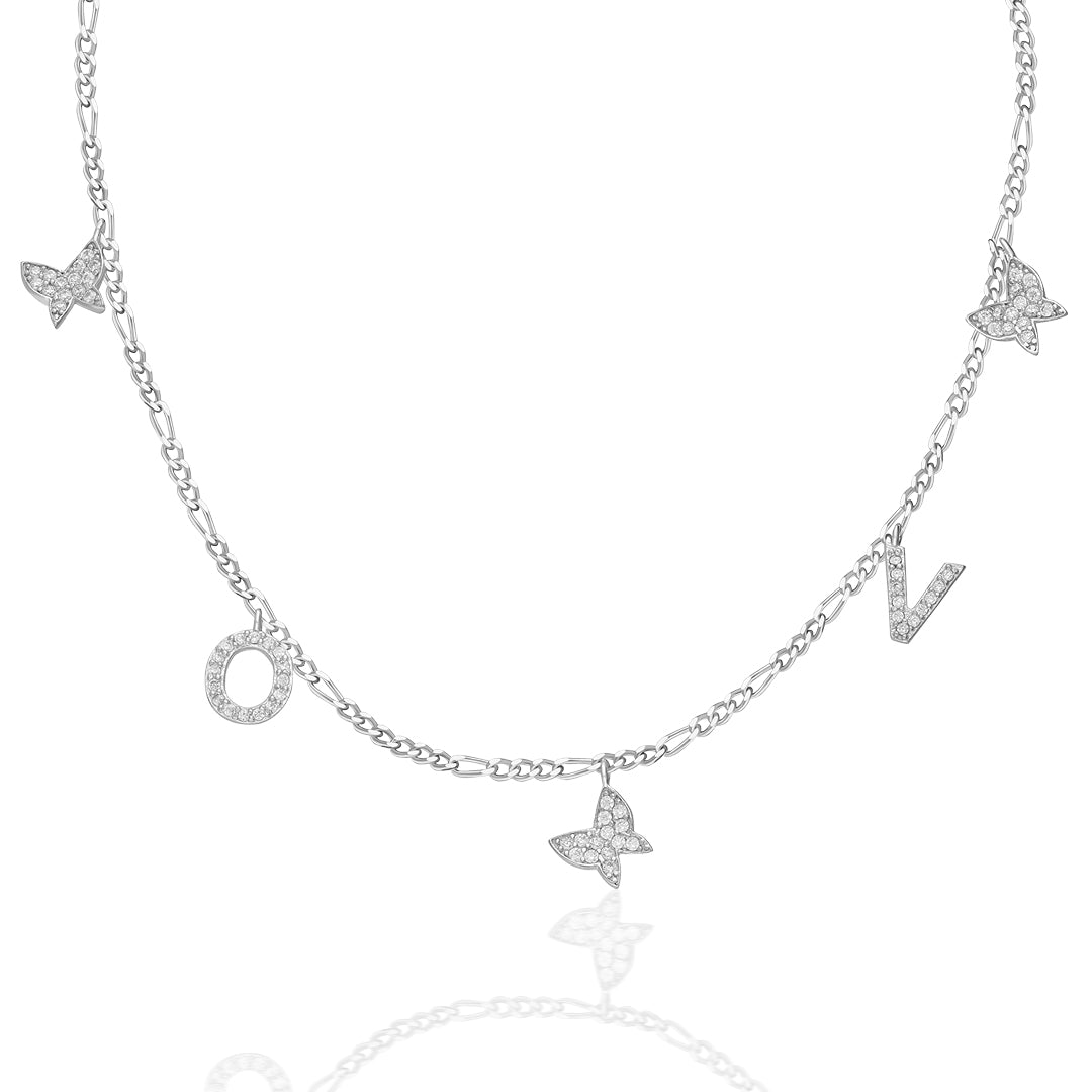 Kelebekli Love Kolye - 925 GÜMÜŞ