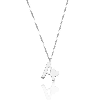 İsimli Kolye - Kalp Harf Kombinli Kolye - 925 GÜMÜŞ