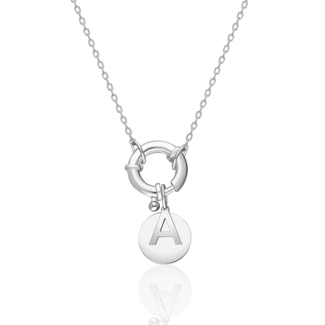 Aşk Düğümü Harfli Plaka Kolye - 925 GÜMÜŞ