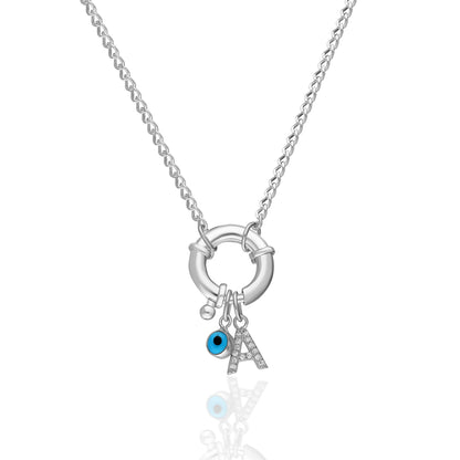 Nazar Harfli  Kolye - 925 GÜMÜŞ