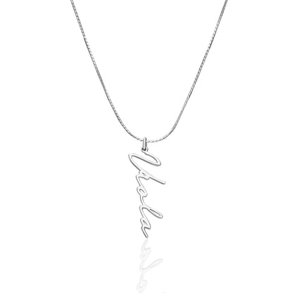 Balıksırtı Desenli İsimli Kolye - 925 GÜMÜŞ