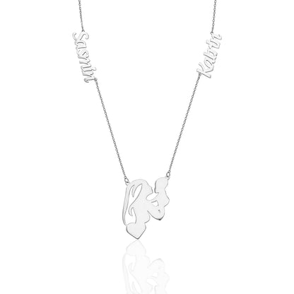 Anne Bebek İsimli Kolye - 925 GÜMÜŞ