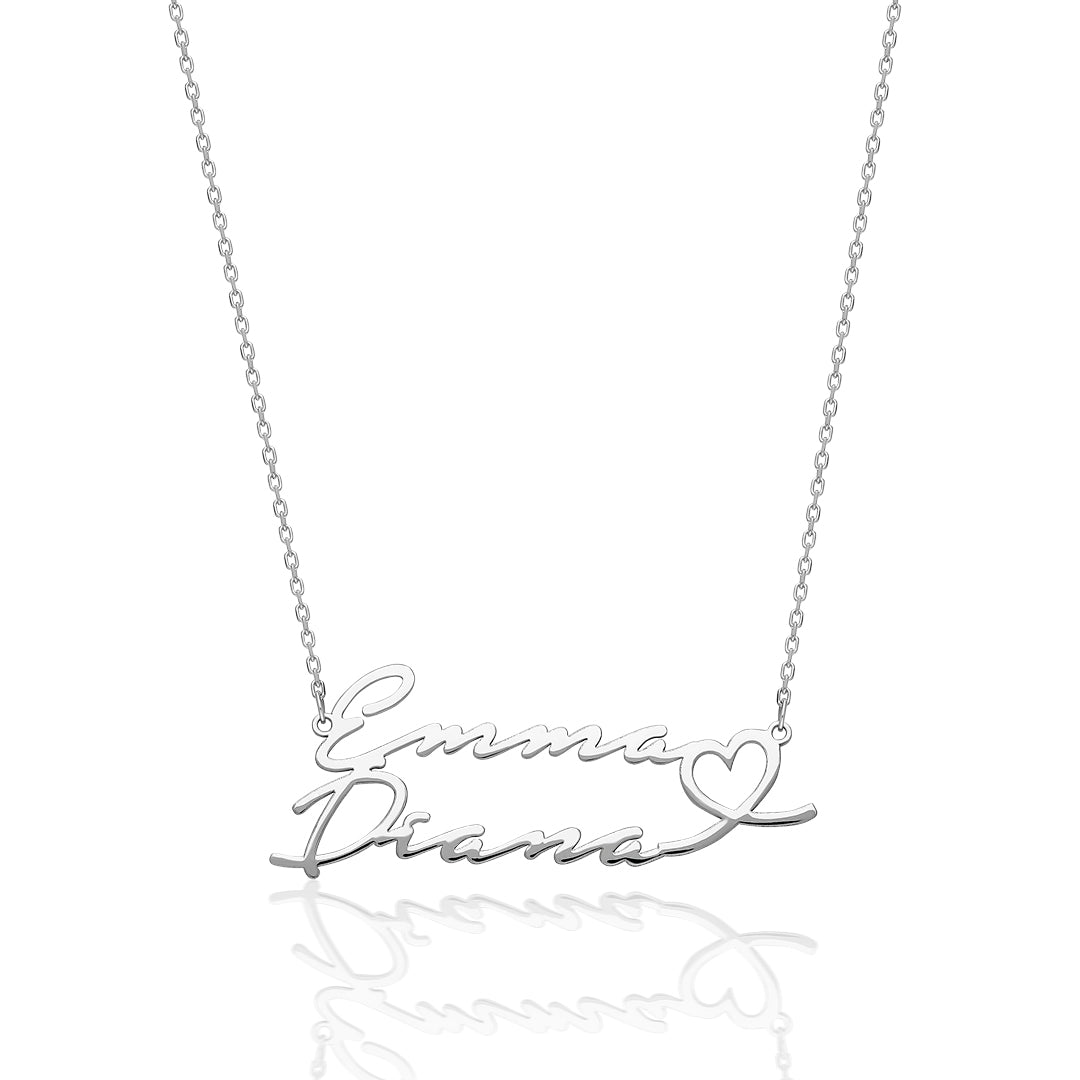 Çift Katlı İsimli Kolye - 925 GÜMÜŞ