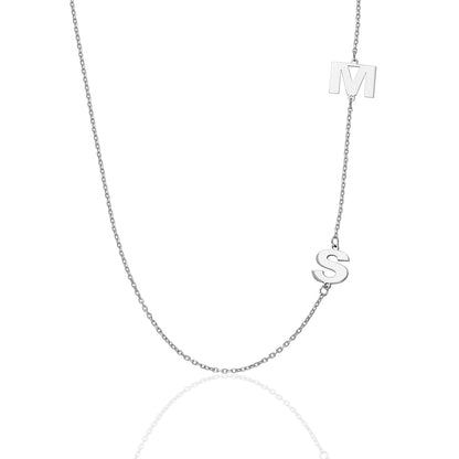 Çift Harfli Kolye - 925 GÜMÜŞ