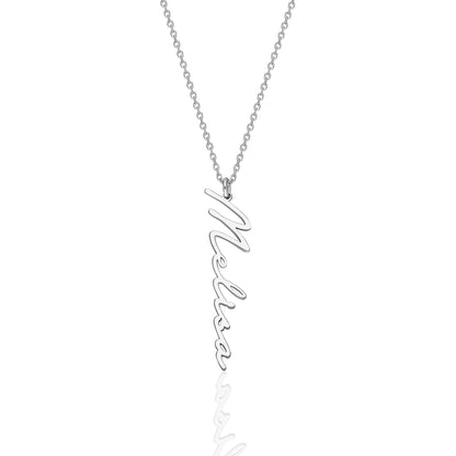 İsim Yazılı Dikey Kolye - 925 GÜMÜŞ