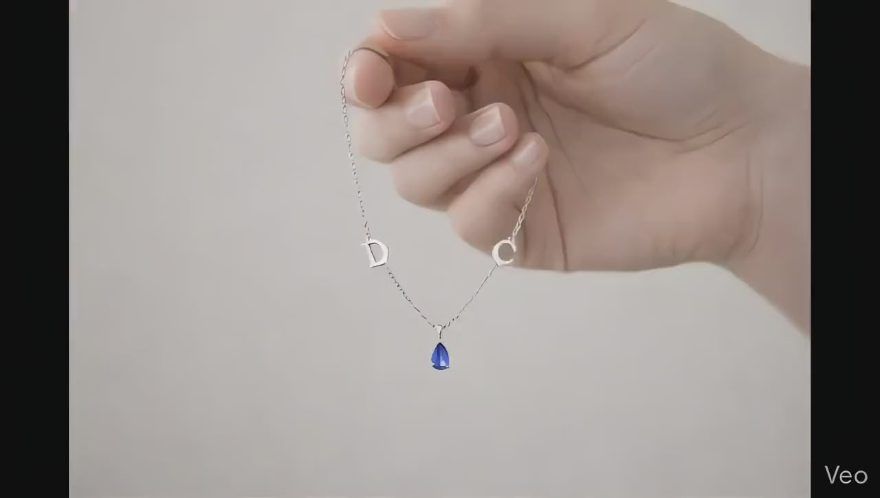 Kişiye Özel Doğum Taşlı Harf Charm Kolye – 925 Ayar Gümüş ⭐