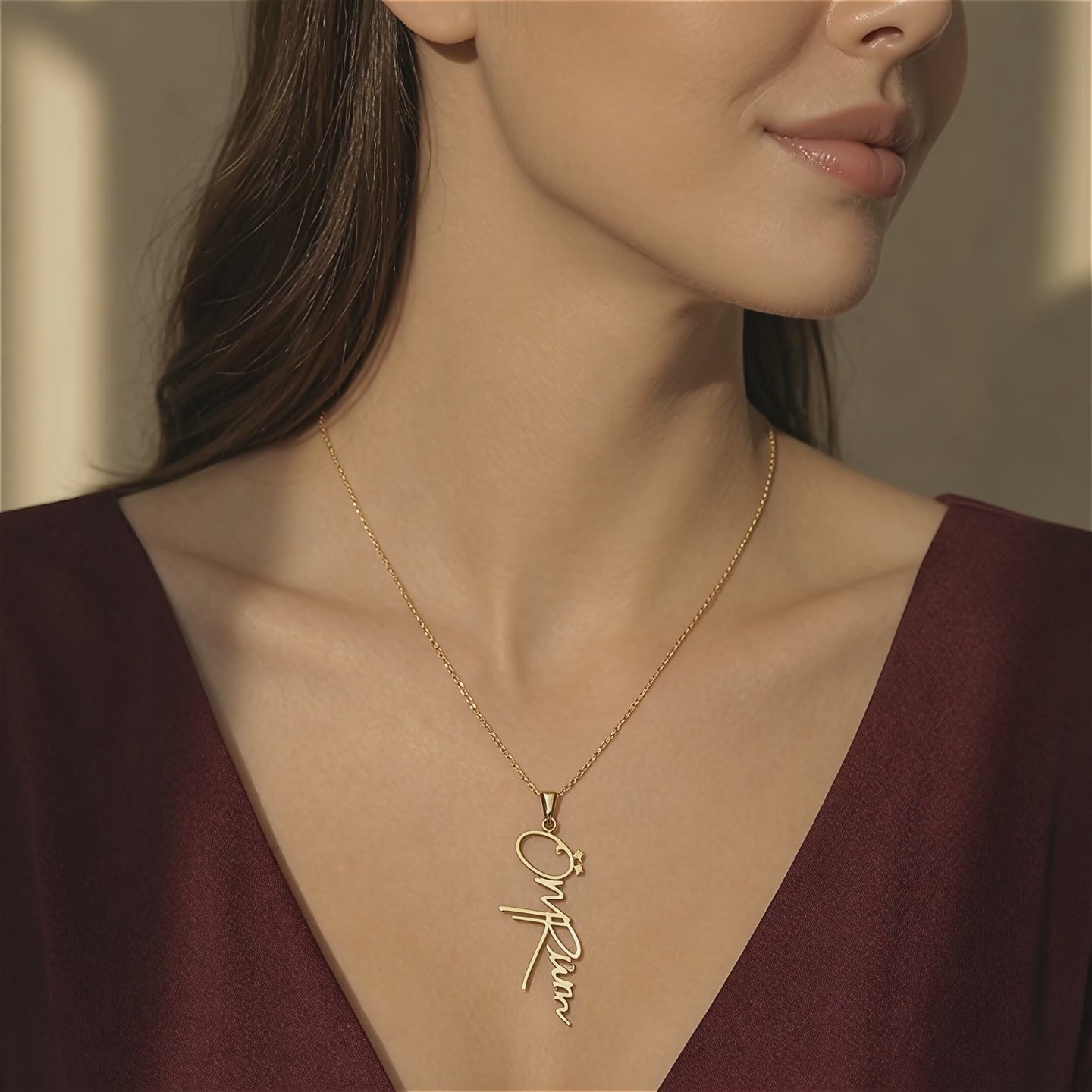 ✨ Kişiye Özel Dikey  Charm Kolye| 925 Ayar Gümüş